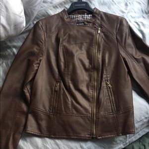 Brown leather jacket